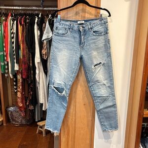 Moussy Distressed Light Blue Jeans